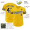 Custom Yellow Navy-White Authentic Baseball Jersey