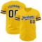 Custom Yellow Navy-White Authentic Baseball Jersey