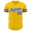 Custom Yellow Royal-White Authentic Baseball Jersey