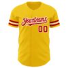 Custom Yellow Red-White Authentic Baseball Jersey