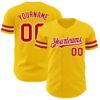 Custom Yellow Red-White Authentic Baseball Jersey