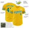 Custom Yellow Kelly Green-White Authentic Baseball Jersey