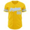 Custom Yellow Light Blue-White Authentic Baseball Jersey