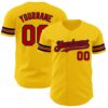 Custom Yellow Red-Navy Authentic Baseball Jersey