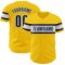 Custom Yellow Navy-White Authentic Baseball Jersey