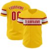 Custom Yellow Red-White Authentic Baseball Jersey
