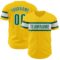 Custom Yellow Kelly Green-White Authentic Baseball Jersey