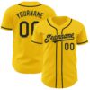 Custom Yellow Black Authentic Baseball Jersey