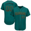 Custom Teal Black-Old Gold Authentic Drift Fashion Baseball Jersey