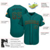 Custom Teal Black-Old Gold Authentic Drift Fashion Baseball Jersey