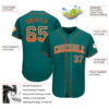 Custom Teal Orange-White Authentic Drift Fashion Baseball Jersey