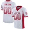 Custom White Red-Gray Drift Fashion Football Jersey
