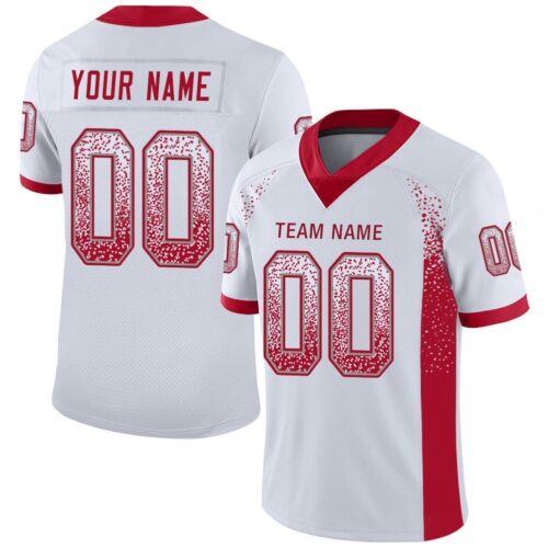 atlanta_0043 Custom White Red-Gray Drift Fashion Football Jersey