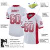 Custom White Red-Gray Drift Fashion Football Jersey