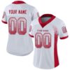 Custom White Red-Gray Drift Fashion Football Jersey
