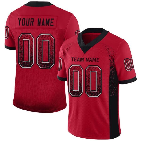 Custom Red Black-Gray Drift Fashion Football Jersey