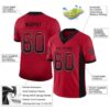 Custom Red Black-Gray Drift Fashion Football Jersey