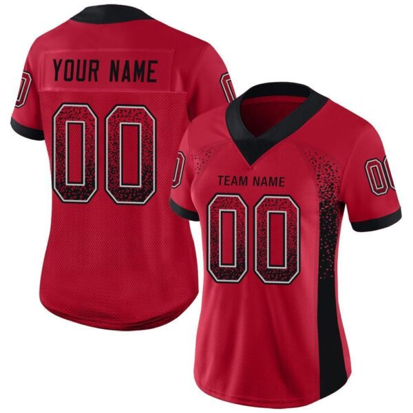 Custom Red Black-Gray Drift Fashion Football Jersey