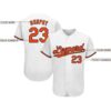 Custom White Orange-Black Baseball Jersey