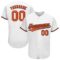 Custom White Orange-Black Baseball Jersey