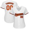 Custom White Orange-Black Baseball Jersey