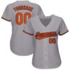 Custom Gray Orange-Black Baseball Jersey
