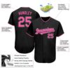 Custom Black Pink-White Authentic Baseball Jersey