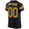 Custom Black Old Gold-White Mesh Authentic Football Jersey