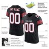 Custom Black White-Red Mesh Authentic Football Jersey