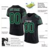 Custom Black Grass Green-White Mesh Authentic Football Jersey