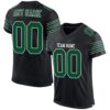 Custom Black Grass Green-White Mesh Authentic Football Jersey