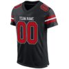 Custom Black Red-White Mesh Authentic Football Jersey