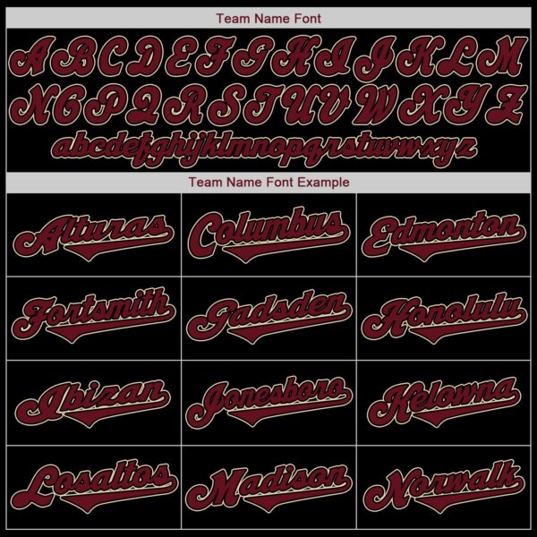 Custom Black Crimson-City Cream Authentic Baseball Jersey