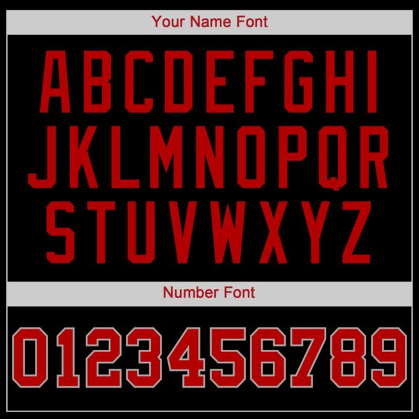 Custom Black Red-Gray Authentic Baseball Jersey