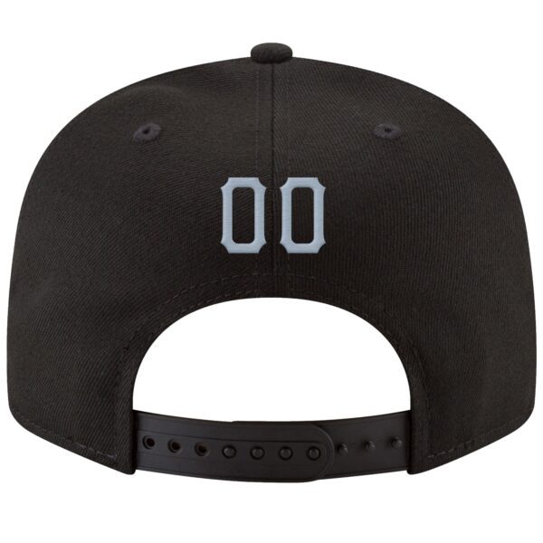 Custom Black Light Gray-White Stitched Adjustable Snapback Hat