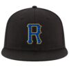 Custom Black Royal-Gold Stitched Adjustable Snapback Hat