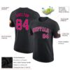 Custom Black Pink-White Performance T-Shirt