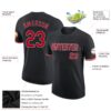 Custom Black Red-White Performance T-Shirt