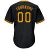 Custom Black Gold Authentic Throwback Rib-Knit Baseball Jersey Shirt