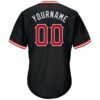 Custom Black Red-White Authentic Throwback Rib-Knit Baseball Jersey Shirt