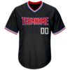 Custom Black White-Red Authentic Throwback Rib-Knit Baseball Jersey Shirt