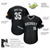 Custom Black White Authentic Throwback Rib-Knit Baseball Jersey Shirt