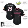 Custom Black White-Maroon Authentic Throwback Rib-Knit Baseball Jersey Shirt