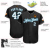 Custom Black White-Panther Blue Authentic Baseball Jersey