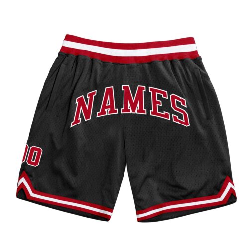 black_0249_a1900bee-d015-4b64-8ca6-32a14137ffdb Custom Black Red-White Authentic Throwback Basketball Shorts
