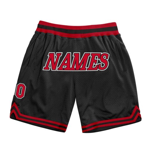 black_0256_a883e66f-f527-479b-bb3a-727312fbad4a Custom Black Red-White Authentic Throwback Basketball Shorts