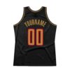 Custom Black Old Gold-Red Authentic Throwback Basketball Jersey
