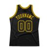 Custom Black Black-Gold Authentic Throwback Basketball Jersey