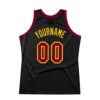 Custom Black Maroon-Gold Authentic Throwback Basketball Jersey