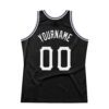 Custom Black White-Red Authentic Throwback Basketball Jersey